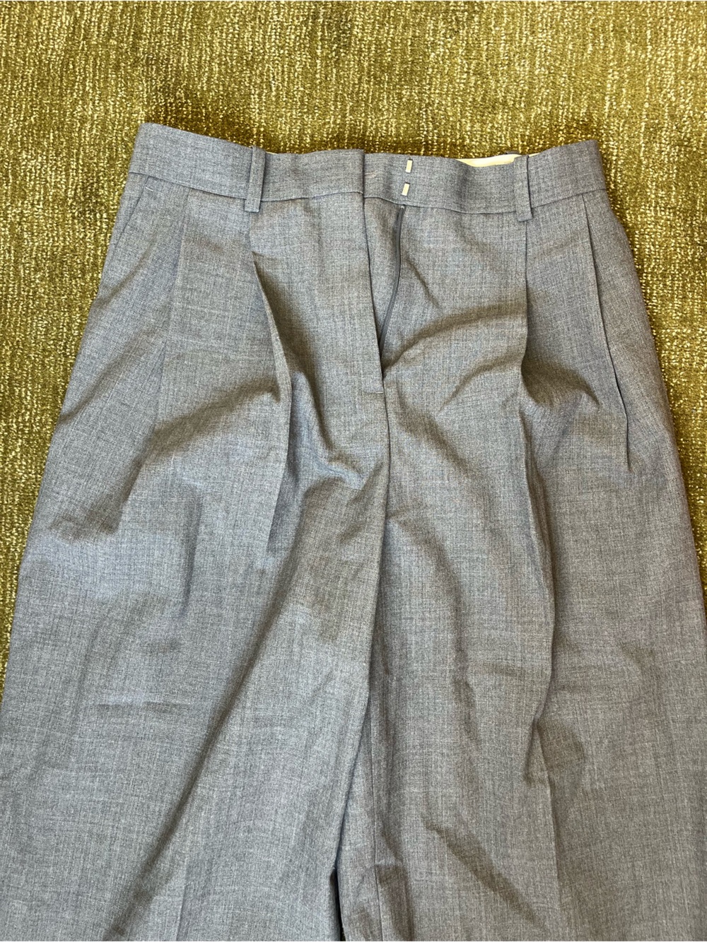 COS Light Grey Pleated Flat-Front Women’s Trousers